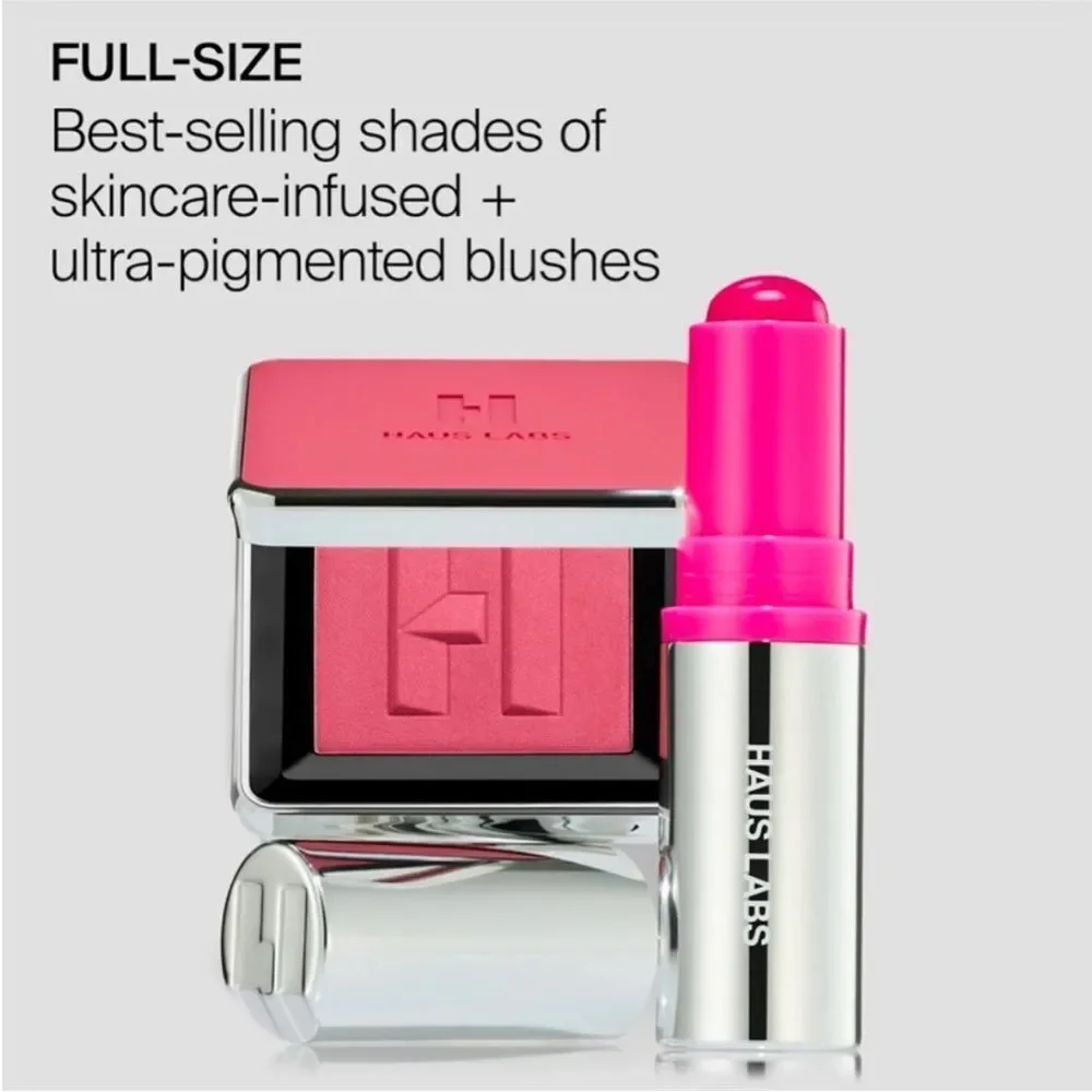 HAUS LABS BY LADY GAGA Color Fuse Glassy Blush Balm Stick + Powder Blush Set